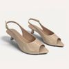 Sandália Zatta SlingbackBico Folha Dóris Amendoa