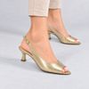 Sandália Zatta SlingbackBico Folha Dóris Dourado