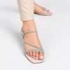 Rasteira Zatta com Tiras de Strass Ariel Off White