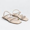 Rasteira Zatta com Tiras de Strass Ariel Off White