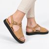 Sandália Zatta Flatform Fivela Lateral Valquiria Taupe
