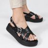 Sandália Zatta Flatform Fivela Entrelaçada Val Preta