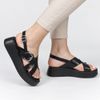 Sandália Zatta Flatform Fivela Entrelaçada Val Preta