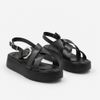 Sandália Zatta Flatform Fivela Entrelaçada Val Preta