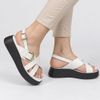 Sandália Zatta Flatform Fivela Entrelaçada Val Off White