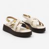 Sandália Zatta Flatform Fivela Entrelaçada Val Off White