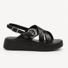 Sandália Zatta Flatform Fivela Entrelaçada Val Preta