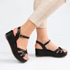 Sandália Zatta Anabela Flat Alanis Preto Napa