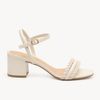 Sandália Zatta Salto Bloco Médio Tiras Trançadas Lilian Off White