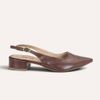 Scarpin Zatta Slingback Salto Baixo Dalila Marrom