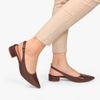 Scarpin Zatta Slingback Salto Baixo Dalila Marrom