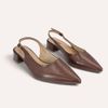 Scarpin Zatta Slingback Salto Baixo Dalila Marrom