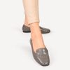 Mocassim Zatta Liso Bico Quadrado Silvana Cinza
