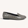 Mocassim Zatta Liso Bico Quadrado Silvana Cinza