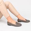 Mocassim Zatta Liso Bico Quadrado Silvana Cinza