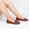 Mocassim Zatta Liso Bico Quadrado Silvana Texturizada Marrom
