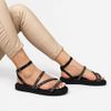 Sandália Papete Zatta Flatform Strass Leona Preta