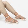 Sandália Papete Zatta Flatform Strass Leona Off White