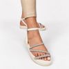 Sandália Papete Zatta Flatform Strass Leona Off White