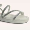 Sandália Papete Zatta Flatform Strass Leona Off White