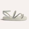 Sandália Papete Zatta Flatform Strass Leona Off White