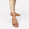 Sandália Papete Zatta Flatform Strass Leona Bronze