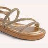 Sandália Papete Zatta Flatform Strass Leona Bronze