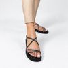 Sandália Papete Zatta  Flat Brilho Luciene Preto