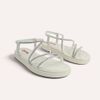 Sandália Papete Zatta  Flat Brilho Luciene Off White