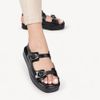 Sandália Zatta Flatform  Fivelas Vitoria Preta