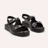 Sandália Zatta Flatform  Fivelas Vitoria Preta
