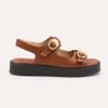 Sandália Zatta Flatform  Fivelas Vitoria Caramelo