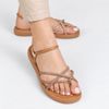 SandáliaPapete Zatta Flatform Strass Açucena Caramelo