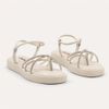 Sandália Papete Zatta Flatform Strass Açucena Off White