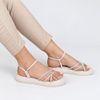 Sandália Papete Zatta Flatform Strass Açucena Off White