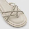 Sandália Papete Zatta Flatform Strass Açucena Off White