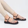 SandáliaPapete Zatta Flatform Strass Açucena Preta