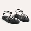 SandáliaPapete Zatta Flatform Strass Açucena Preta