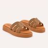 Tamanco Zatta Flatform Pedraria Francine Caramelo