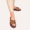 Tamanco Zatta Flatform Pedraria Francine Marrom