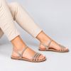 Rasteira Zatta Tiras Strass Noely Nude