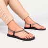 Chinelo Zatta com Strass e Tira Traseira Alana Preto