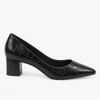 Scarpin Salto Bloco Baixo Leonor Preto Croco