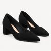 Scarpin Salto Bloco Baixo Leonor Nobuck Preto