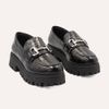 Mocassim Zatta Tratorado Sola Alta Amelia Preto Croco