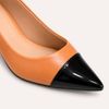 Scarpin Zatta Salto Bloco Meire Bicolor Caramelo
