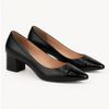 Scarpin Zatta Salto Bloco Meire Bicolor Preto