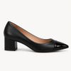 Scarpin Zatta Salto Bloco Meire Bicolor Preto