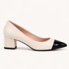 Scarpin Zatta Salto Bloco Meire Bicolor Off White