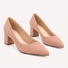 Scarpin Salto Bloco Baixo Leonor Nobuck Nude